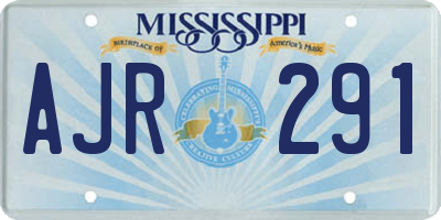 MS license plate AJR291