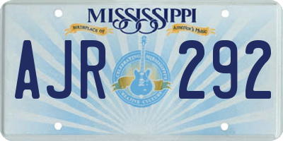 MS license plate AJR292