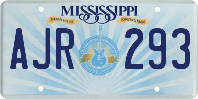 MS license plate AJR293