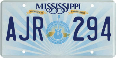 MS license plate AJR294