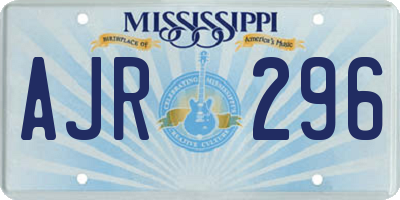 MS license plate AJR296