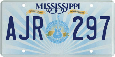 MS license plate AJR297