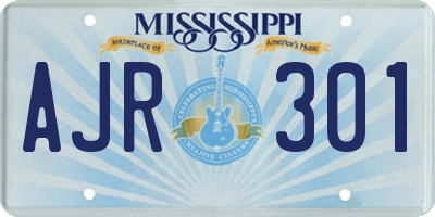 MS license plate AJR301