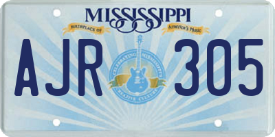 MS license plate AJR305