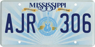 MS license plate AJR306