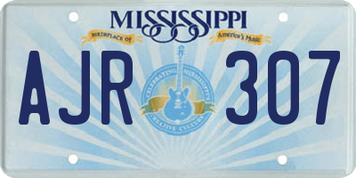 MS license plate AJR307