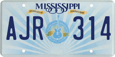 MS license plate AJR314
