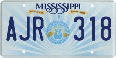 MS license plate AJR318