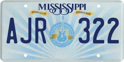 MS license plate AJR322