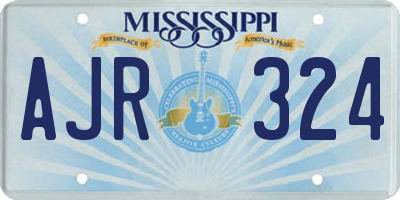MS license plate AJR324