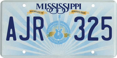 MS license plate AJR325