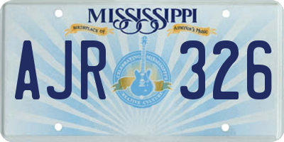 MS license plate AJR326