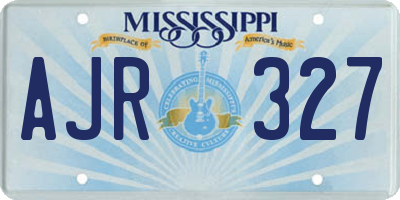 MS license plate AJR327