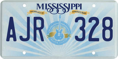 MS license plate AJR328