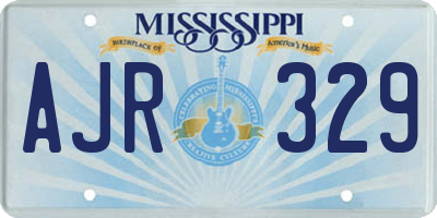 MS license plate AJR329