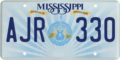 MS license plate AJR330