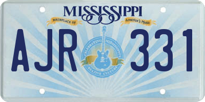 MS license plate AJR331
