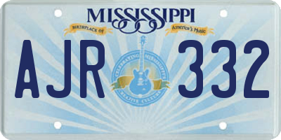 MS license plate AJR332