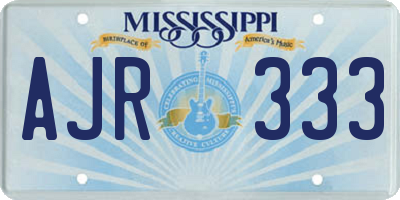 MS license plate AJR333