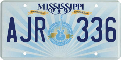 MS license plate AJR336