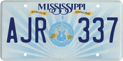 MS license plate AJR337