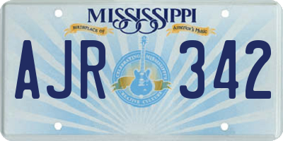 MS license plate AJR342