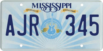 MS license plate AJR345