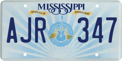 MS license plate AJR347