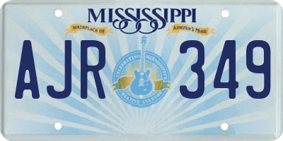 MS license plate AJR349