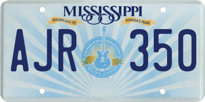 MS license plate AJR350