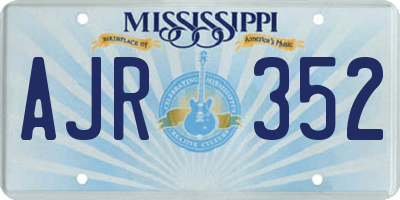 MS license plate AJR352