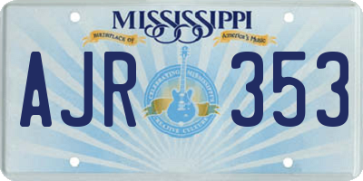 MS license plate AJR353