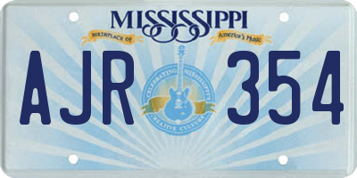MS license plate AJR354