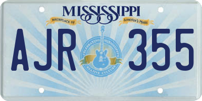 MS license plate AJR355