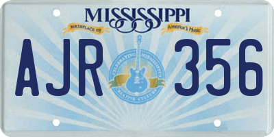 MS license plate AJR356