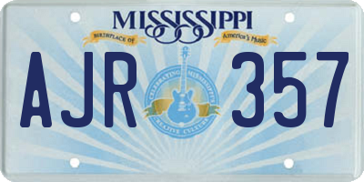 MS license plate AJR357