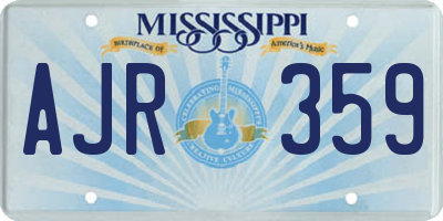 MS license plate AJR359