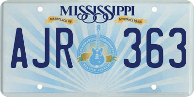MS license plate AJR363