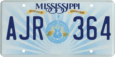 MS license plate AJR364