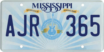 MS license plate AJR365