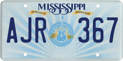 MS license plate AJR367