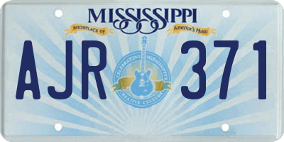 MS license plate AJR371