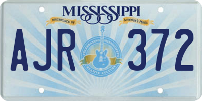 MS license plate AJR372