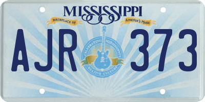 MS license plate AJR373
