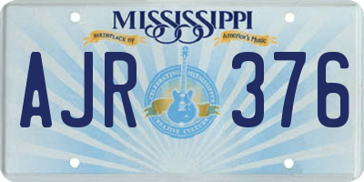 MS license plate AJR376
