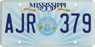 MS license plate AJR379