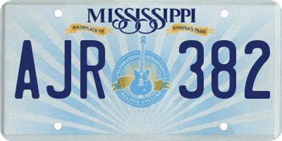 MS license plate AJR382