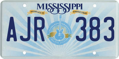 MS license plate AJR383