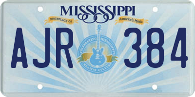 MS license plate AJR384