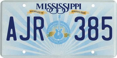 MS license plate AJR385